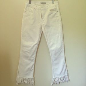 Zara white denim jeans